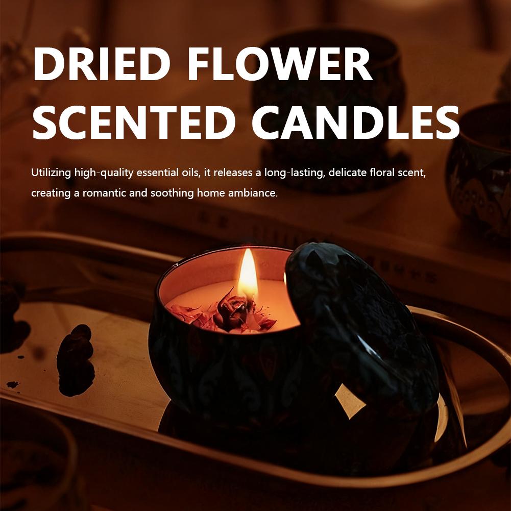 Home Fragrance Jar - Aromatherapy Candles Flower Fragrance Scent Candle