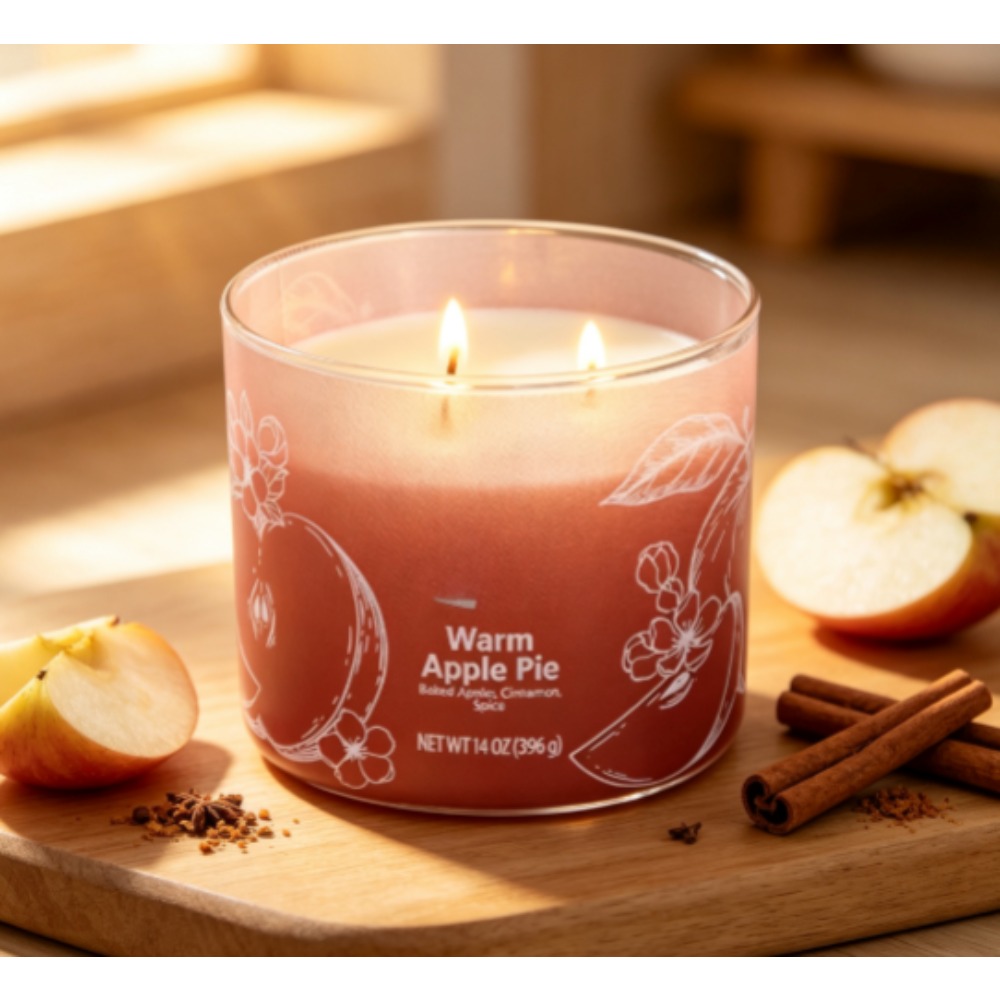 Warm Apple Pie Scented Candle  - đánh giá và giá Home Fragrance Jar